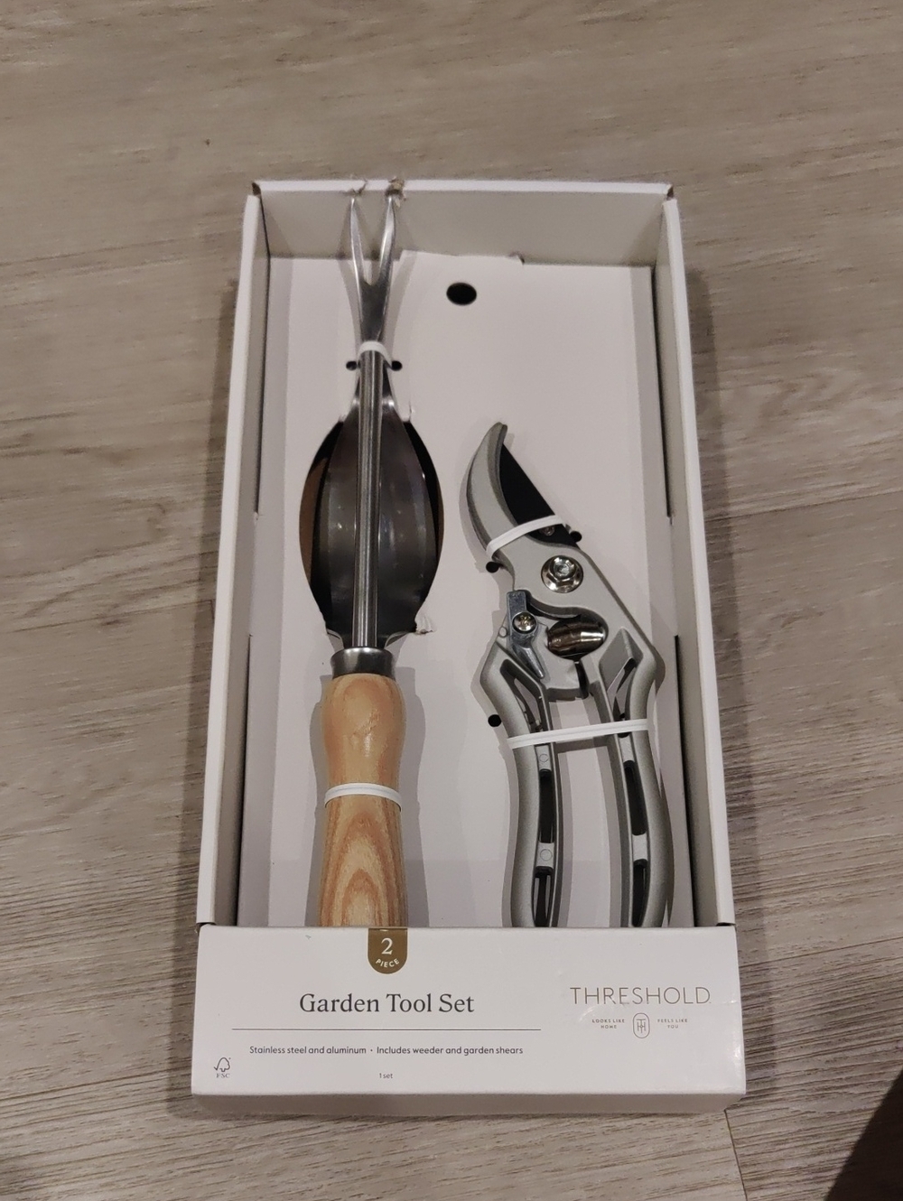 New!Threshold Garden Tool Gift Set Y2K Stainless Steel Aluminum Natural Wood